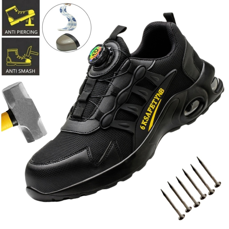 Women Shoes Tennis - Chaussures de sécurité à bouton rotatif,