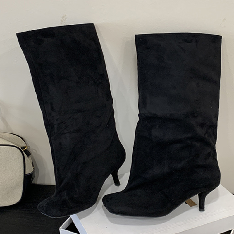 Knee High Boots Women - Hiver rue Punk bout rond femmes