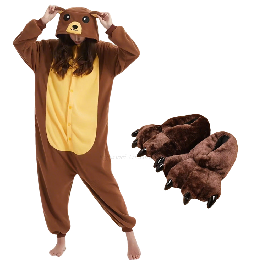 Women Shoes Xxl - Pyjama Kigurumi pour adulte, ours brun,