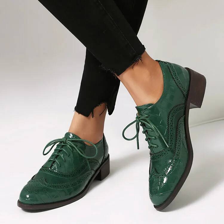 Oxford Lace Up Women - Chaussures basses à lacets pour femmes,