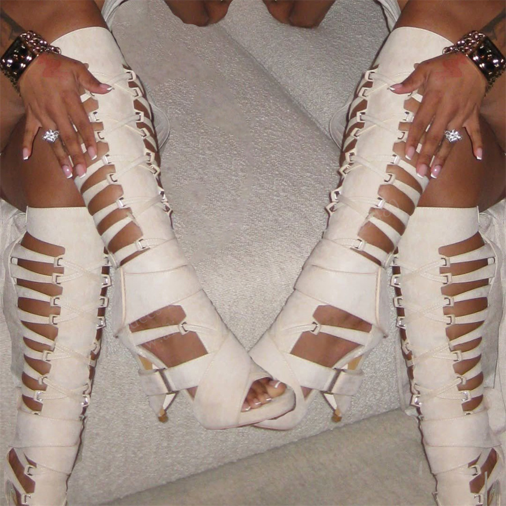 Knee High Boots Women - Sandales longues tendance à talon aiguille