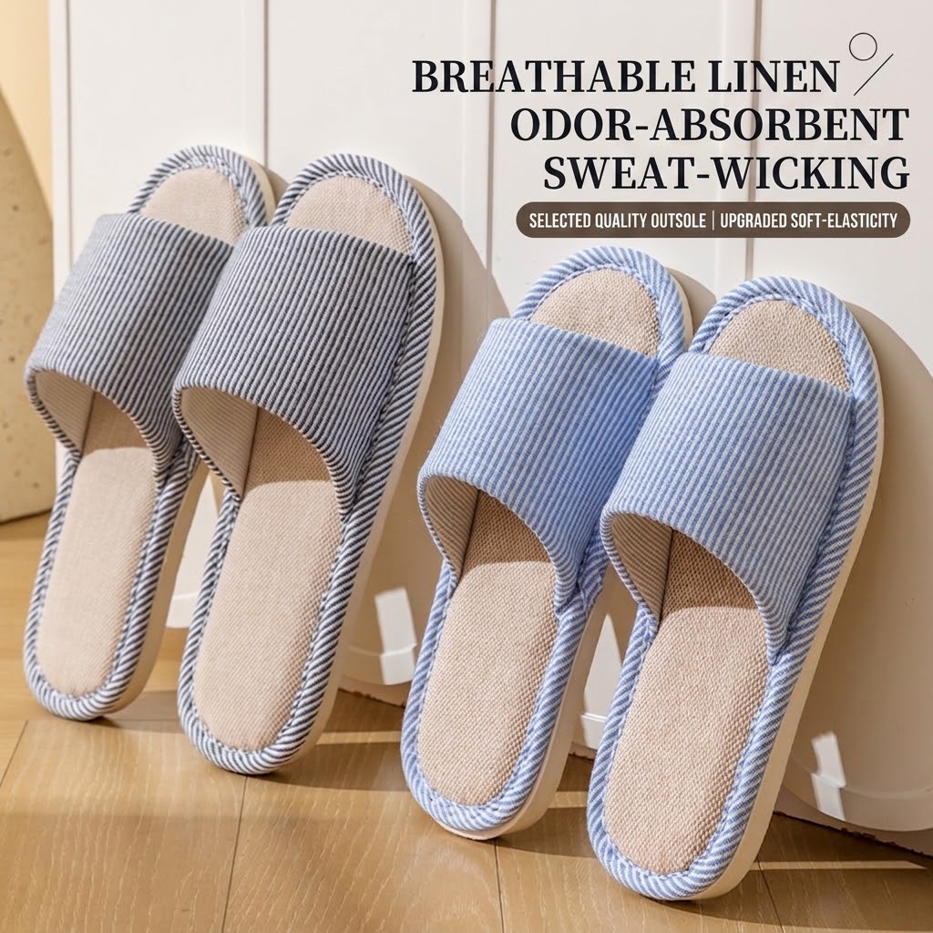 Mule Slip On - Chaussons en lin respirant pour femmes