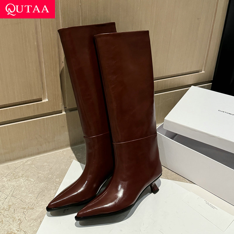 QUTAA mode nouvelles femmes ge - Knee High Boots Women avis et prix