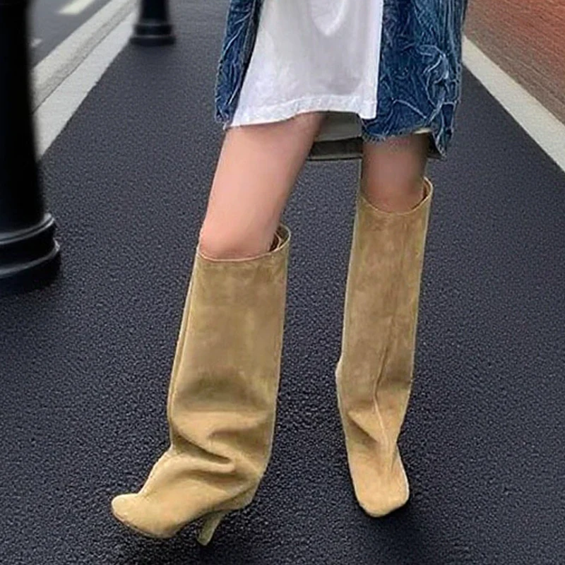 Hiver rue Punk bout rond femme - Knee High Boots Women avis et prix