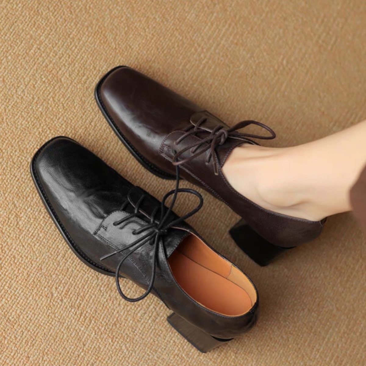 Chaussures Oxford à bout carré - Oxford Lace Up Women avis et prix