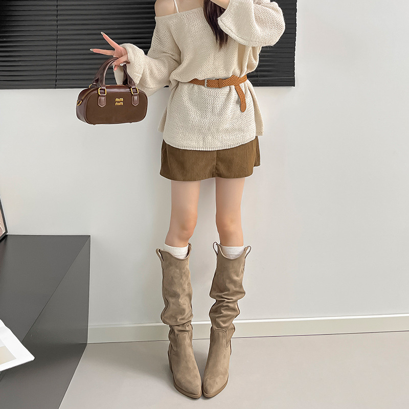 Bottes de chevalier en daim ré - Sock Boot Women avis et prix
