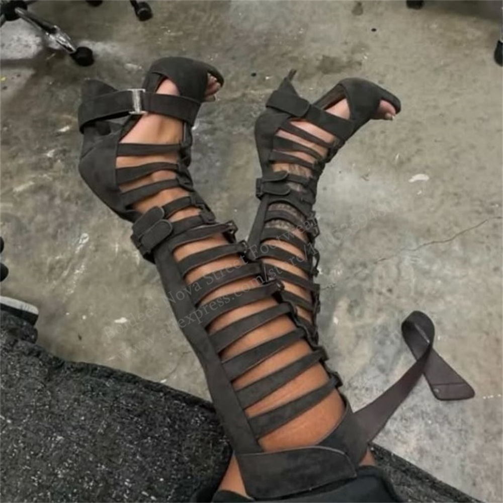 Sandales longues tendance à ta - Knee High Boots Women avis et prix
