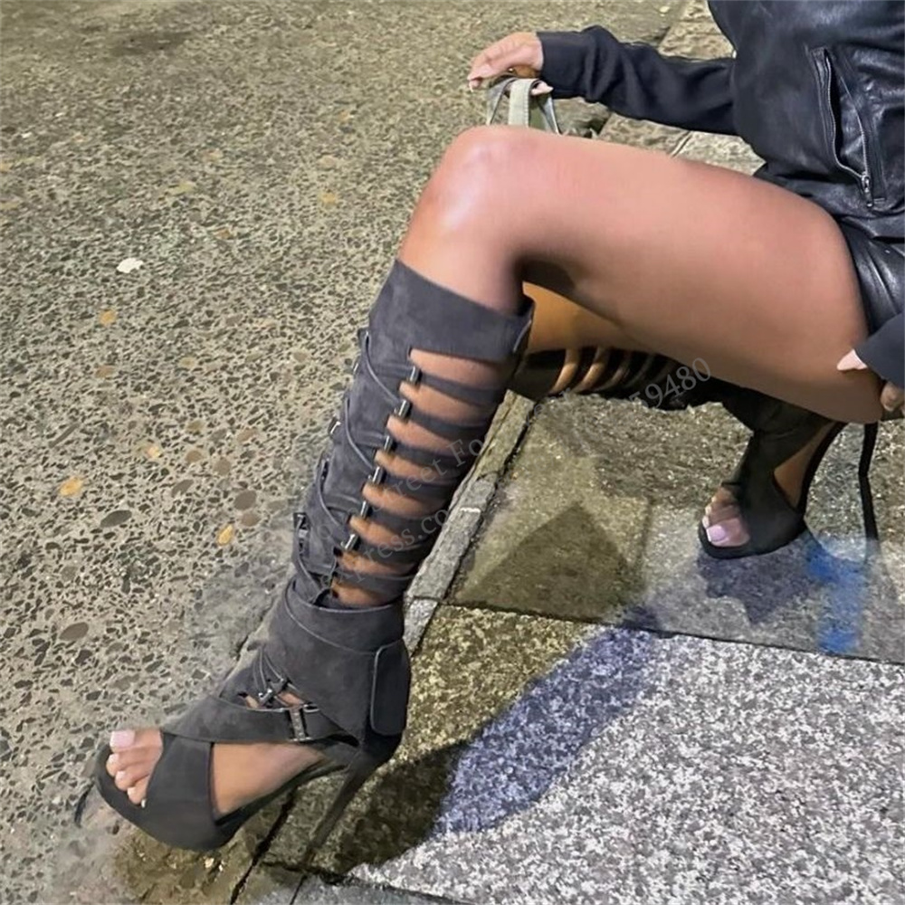 Sandales longues tendance à ta - Knee High Boots Women avis et prix