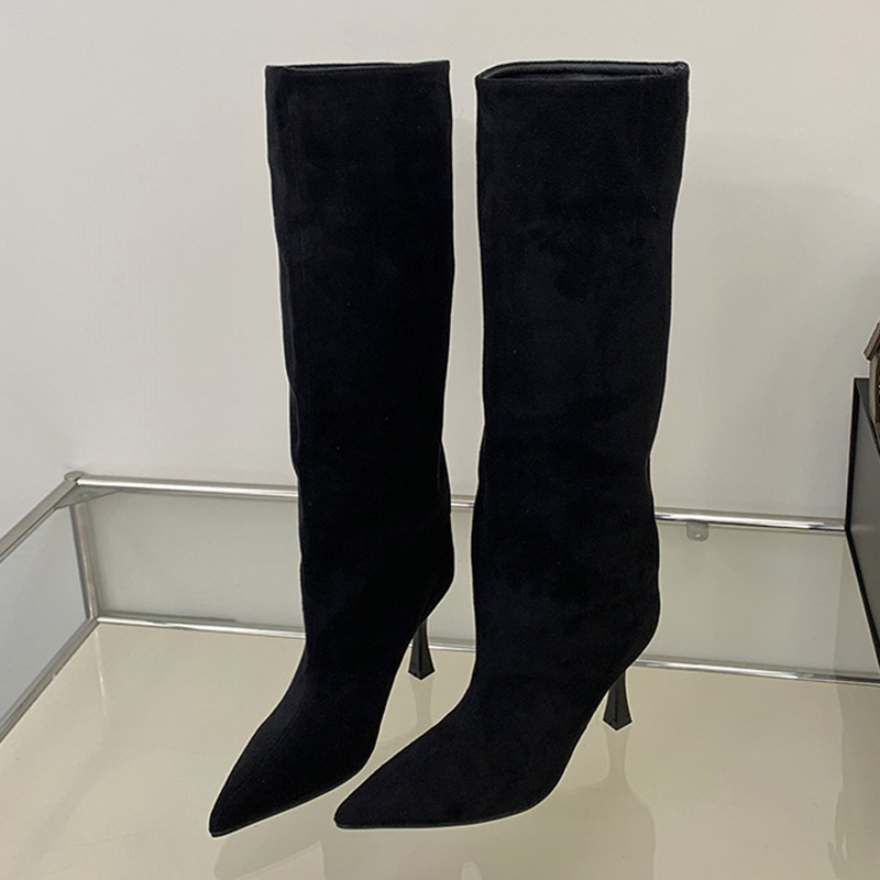 Bottines hautes à bout pointu, - Knee High Boots Women avis et prix