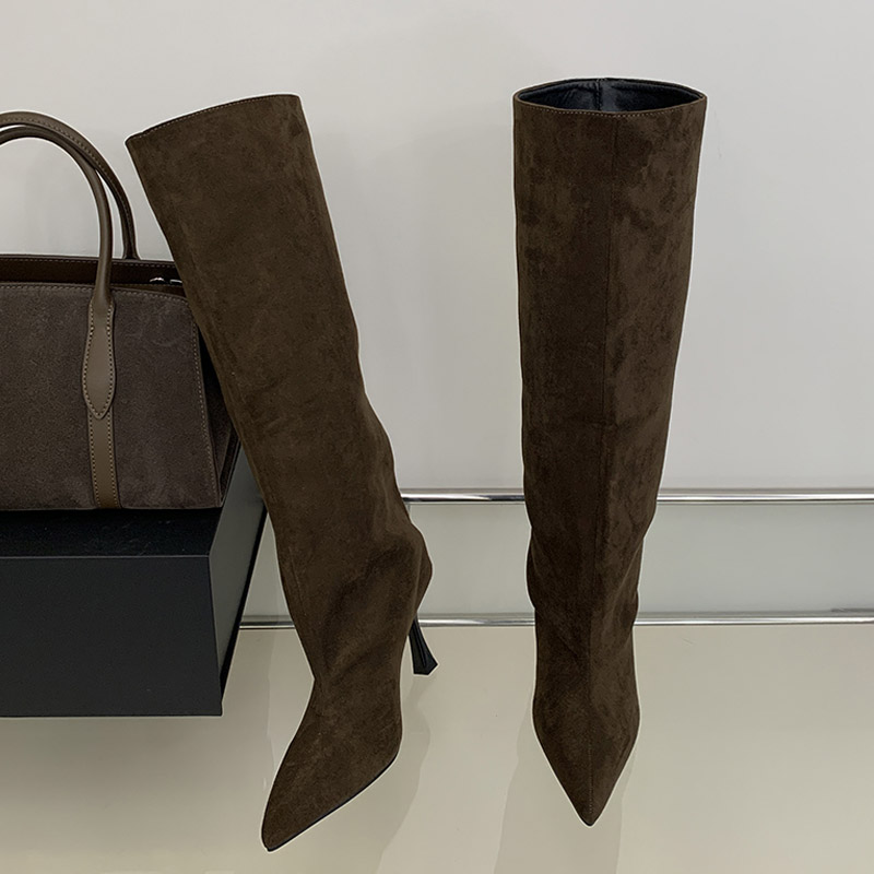 Bottines hautes à bout pointu, - Knee High Boots Women avis et prix